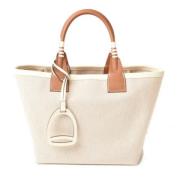 Pre-owned Fabric handbags Hermès Vintage , White , Dames