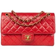 Pre-owned Leather shoulder-bags Chanel Vintage , Red , Dames