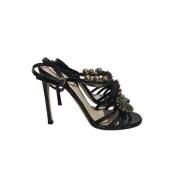 Pre-owned Leather sandals Yves Saint Laurent Vintage , Black , Dames