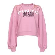 Cities Sweatshirt met Glanzend Borduursel Pinko , Pink , Dames