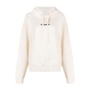 Logo Sweatshirt in Dune Katoen Terry Jil Sander , Beige , Dames