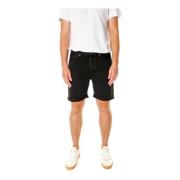 Denim Shorts Regular Fit Five-Pocket Style Nudie Jeans , Black , Heren