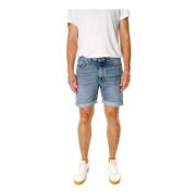 Denim Shorts Regular Fit Five-Pocket Style Nudie Jeans , Blue , Heren