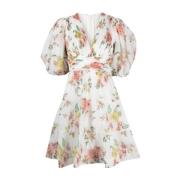 Bloemenprint V-hals Jurk Zimmermann , Multicolor , Dames