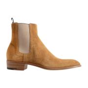 Leren Kwast Blokhak Schoen Premiata , Brown , Heren