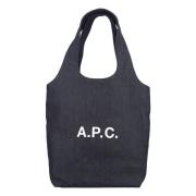 Indigo Denim Tote Tas A.p.c. , Blue , Dames