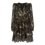 Georgette Python Print Damesjurk Just Cavalli , Multicolor , Dames