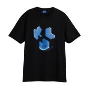 Heren 3D Monogram Regular T-Shirt Karl Lagerfeld , Black , Heren