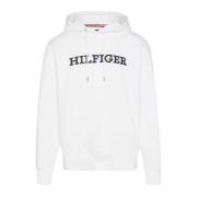 Heren Monotype Geborduurde Hoodie Tommy Hilfiger , White , Heren