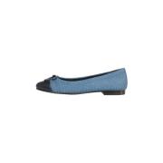 Gestikte Cap-Toe Ballet Flats Tory Burch , Blue , Dames