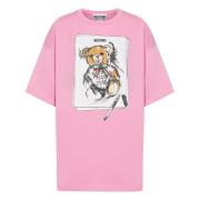 Teddy Bear Crew Neck T-shirts Pink Moschino , Pink , Dames