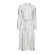 Gestreepte Midi Overhemdjurk Tommy Hilfiger , White , Dames