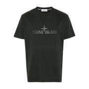 Grijze Jersey Crew Neck Logo T-shirt Stone Island , Gray , Heren