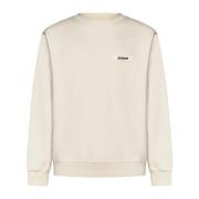 Beige Sweater met Logo Appliqué Jacquemus , Beige , Heren