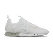 Witte Heren Sneakers met Zijlogo Emporio Armani EA7 , White , Heren