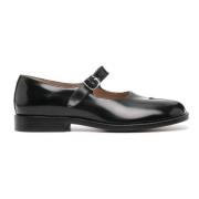 Zwarte leren loafers met Tabi teen Maison Margiela , Black , Dames