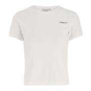 Katoenen T-shirt Ronde Hals Logo Detail Coperni , White , Dames