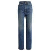 Hoge Indigo Blauwe Denim Jeans Khaite , Blue , Dames