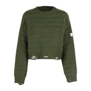 Klassieke Crewneck Sweatshirt MM6 Maison Margiela , Green , Dames