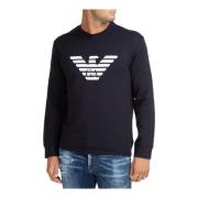 Gestreept Logo Sweatshirt Emporio Armani , Blue , Heren