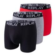 Sporty Boxer Trunks 3-Pack Basic Logo Replay , Multicolor , Heren