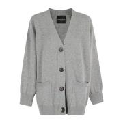 Stijlvolle Cardigan met Zakken Roberto Collina , Gray , Dames