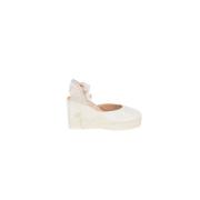 Gehaakte espadrilles Yucatan model platform Manebí , Beige , Dames