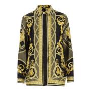 Zijden Barok Print Shirt Versace , Multicolor , Dames