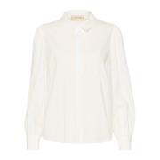 Snow White Puff Sleeve Overhemdblouse Cream , White , Dames