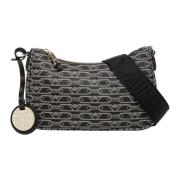 Abstract Multicolor Hobo Tas Emporio Armani , Black , Dames