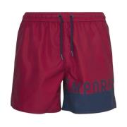 Rode Logo Zwemshorts Emporio Armani , Red , Heren