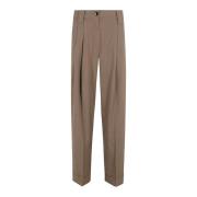 Melange Plooi Losse Broek Ganni , Brown , Dames