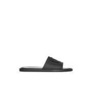 Zwarte Strand Sandalen Dolce & Gabbana , Black , Heren