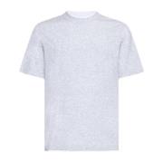 Lichtgrijs Katoenen T-shirt Ronde Hals Brunello Cucinelli , Gray , Her...