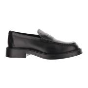 Leren Loafers Amandel Teen Front Strap Tod's , Black , Heren