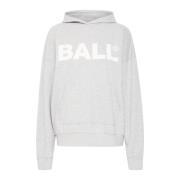 Logo Hoodie Sweatshirt Grey Melange Ball , Gray , Dames