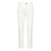 Witte katoenen broek met geborduurd logo Incotex , White , Heren