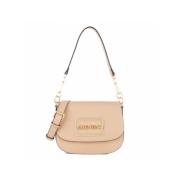 Stijlvolle Leren Tas Valentino , Beige , Dames