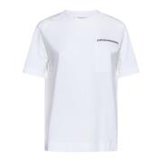 Wit Katoenen T-shirt met Monile Versiering Brunello Cucinelli , White ...