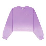 Logo Geborduurde Cropped Crewneck Sweatshirt Sporty & Rich , Purple , ...