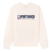 Logo Crewneck Sweatshirt Sporty & Rich , Beige , Dames