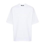 Logo Print Crew Neck T-shirt Jacquemus , White , Heren