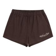 Bruine Katoenen Disco Shorts met Logo Sporty & Rich , Brown , Dames