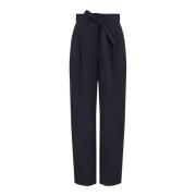 Blauwe Broek met Hoge Taille Emporio Armani , Blue , Dames