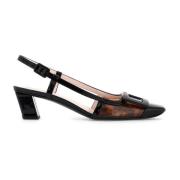 Lakleren Slingback Hakken met Gesp Roger Vivier , Black , Dames