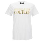 Logo-Print Katoenen T-shirt Versace Jeans Couture , White , Heren
