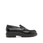 Zwarte Platte Schoenen Elegante Stijl Bally , Black , Heren
