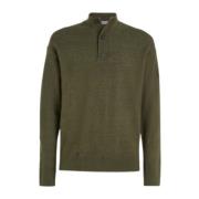 Quarter Zip Lycra Blend Sweater Calvin Klein , Green , Heren
