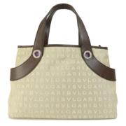 Pre-owned Fabric handbags Bvlgari Vintage , Beige , Dames