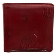 Pre-owned Leather wallets Cartier Vintage , Red , Dames